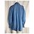Autre Marque Camisa de manga obispo abotonada en algodón azul con botones de nácar Azul claro - vista 9