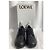 Sapatos Derby de couro preto com logo Loewe e aba no calcanhar - vista 16