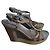 Sandali Prada con zecca in pelle Argento Beige Grigio 39.5