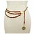 VINTAGE CHANEL GÜRTEL 1984 KETTE & VERFLOCHENES LEDER MEDAILLON T65-78 Golden