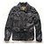 Superdry Fine Tailoring Superior Thread Count Double Breasted Black Leather Retro Jacket, size Small - view 3