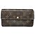 Billetera de cuero marrón Pallas de Louis Vuitton Castaño