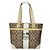 Borsa a mano in pelle marrone Sufflette Signature di Coach