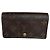 Billetera de cuero marrón Louis Vuitton Flore Castaño