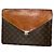 Clutch in pelle marrone Louis Vuitton Serviette Ambassadeur