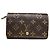 Cartera de cuero marrón Louis Vuitton Flore Castaño