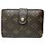 Billetera de cuero marrón Louis Vuitton Flore Castaño