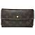 Billetera de cuero marrón Louis Vuitton Flore Castaño