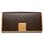 Céline Celine Triomphe Vintage Brown Leather Wallet