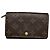 Cartera de cuero marrón Louis Vuitton Flore Castaño