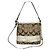 Borsa a mano in cotone beige Sufflette Signature di Coach