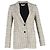 Blazer de un solo botón en tweed de algodón beige de Victoria Beckham