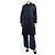 Autre Marque Navyblauer ausgefranster Leinenmantel - Größe UK 8 Marineblau