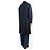 Autre Marque Navyblauer ausgefranster Leinenmantel - Größe UK 8 Marineblau - Ansicht 2