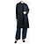 Autre Marque Navyblauer ausgefranster Leinenmantel - Größe UK 8 Marineblau - Ansicht 3