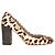 Zapatos Chloé Leopard con borde de concha en pelo de pony marrón