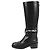 Timeless Botas largas de cuero Chanel Coco Mark 16K negras G32251, talla 37 EU Negro