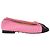 Timeless Bailarinas de punta cap en tweed de algodón con lazo CC de Chanel Rosa
