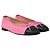 Timeless Bailarinas de punta cap en tweed de algodón con lazo CC de Chanel Rosa - vista 4