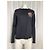 T-shirt a maniche lunghe ricamato Balmain in cotone nero - vista 7