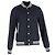 Sandro Paris Striped Varsity Jacket in Navy Blue Polyester