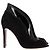 Stivaletti Vamp Peep-Toe in suede e pelle nera di Gianvito Rossi Nero