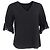 Blusa in seta nera Chloé con maniche a scallop e scollo a V Nero