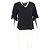 Blusa in seta nera Chloé con maniche a scallop e scollo a V Nero - vista 4