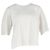 Camiseta de cuello redondo en algodón blanco con mangas de encaje Chloé Crudo