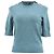 Timeless Top de lana azul de manga corta adornado con perlas de Chanel Azul claro
