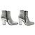 CHAUSSURES BOTTINES BALMAIN 39.5 A TALONS CUIR ARGENTE SILVER ANKLE BOOTS - vue 3