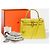 Hermès Sac HERMES Kelly 25 en Cuir Jaune - 102503 - vue 2