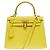 Hermès Sac HERMES Kelly 25 en Cuir Jaune - 102503 - vue 3