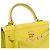 Hermès Sac HERMES Kelly 25 en Cuir Jaune - 102503 - vue 7