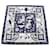 Carré 55 Animaux Bandana Hermès Soie Noir Blanc Bleu Marine  ref.2043269