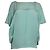 Blusa de manga corta Diane von Furstenberg en seda turquesa