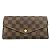 Cartera Larga Louis Vuitton en Lona Damier Marrón Castaño
