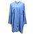 Abito camicia midi oversize di Hermès in lana blu Blu chiaro