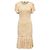 Vestido midi de encaje floral Dolce & Gabbana en algodón crema Blanco Crudo