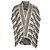 Poncho a righe con frange Maje Vona in cotone multicolore