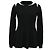 Oscar de la Renta Illusion Cutout Peplum Pullover aus schwarzer Wolle