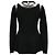 Oscar de la Renta Illusion Cutout Peplum Pullover aus schwarzer Wolle - Ansicht 3