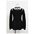 Oscar de la Renta Illusion Cutout Peplum Pullover aus schwarzer Wolle - Ansicht 8