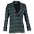Anine Bing Houndstooth Double-Breasted Blazer in Green Polyester Olive green