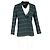 Anine Bing Houndstooth Double-Breasted Blazer in Green Polyester Olive green - view 4