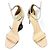 Saint Laurent Sandalo stiletto in pelle verniciata 'Jane' Beige