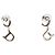 Orecchini a cerchio in argento con logo CD in strass Christian Dior - vista 2