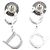 Orecchini a cerchio in argento con logo CD in strass Christian Dior - vista 4