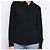 Camicia Blusa Chanel Blu Navy in Crepe con Profilo in Tweed - vista 5