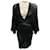 Autre Marque Frederick Anderson Collection Black Long Sleeved V-Neck Cotton Knit Dress  ref.2051178